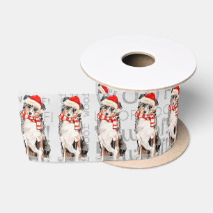 Ruban En Satin Amusant chien australien berger Noël