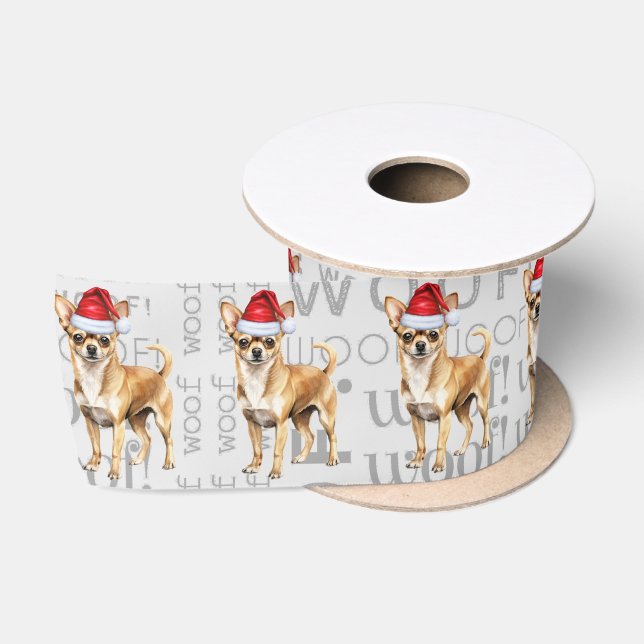 Ruban En Satin Amusant Chien Lover mignonne Chihuahua Chien Noël (Bobine)