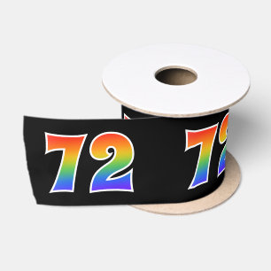 Ruban En Satin Amusement, motif "72" d'arc-en-ciel nombre
