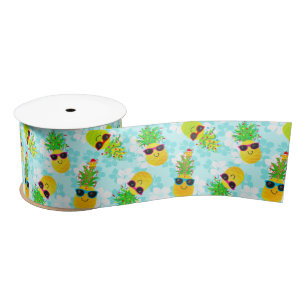 Ruban En Satin Ananas de Noël Tropical