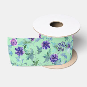 Ruban En Satin Anémones roses violettes Fête de mariage printaniè