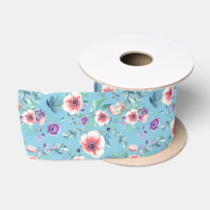 Ruban En Satin Anémones roses violettes Shower de mariage printan