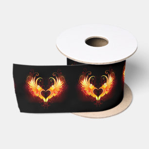 Ruban En Satin Angel Fire Heart with Wings