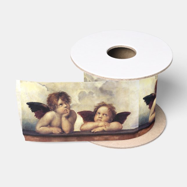 Ruban En Satin ANGES / Cherubs ailés, Nuages Raffaello Sanzio (Bobine)