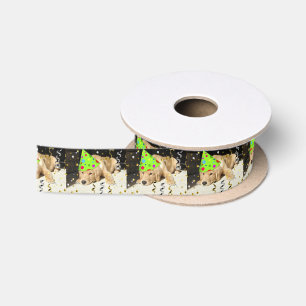 Ruban En Satin Anniversaire fête Animal Golden Retriever