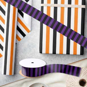 Ruban En Satin Anniversaire Halloween Purple Black Stripes Envelo