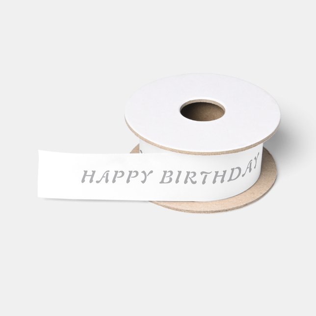Ruban En Satin Anniversaire Matte Ribbon argent avec nom (Bobine)