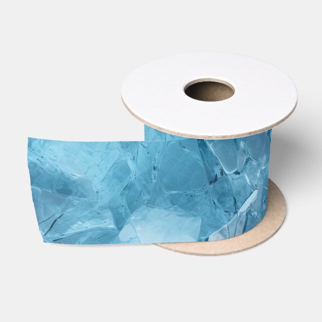 Ruban En Satin Aqua d'hiver Blue Ice Snowflakes Noël (Bobine)