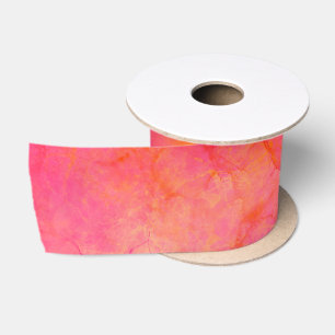 Ruban En Satin Aquarelle Abstraite Encre Art Rose Orange Wrapping