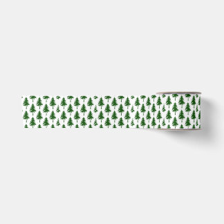 Ruban En Satin Aquarelle Arbre de Noël vert
