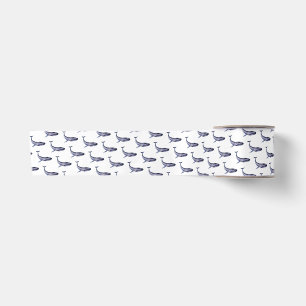 Ruban En Satin Aquarelle Baleine bleue