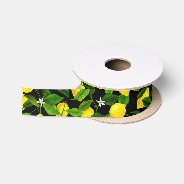 Ruban En Satin Aquarelle Citron 2 (Bobine)