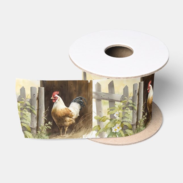 Ruban En Satin Aquarelle de ferme (Bobine)