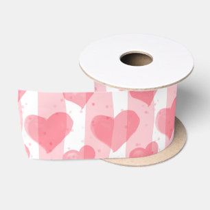 Ruban En Satin Aquarelle de Saint Valentin coeurs enveloppant pap