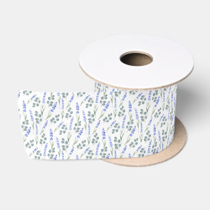 Ruban En Satin Aquarelle et Motif d'eucalyptus