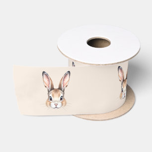 Ruban En Satin Aquarelle moderne mignonne Lapin de Pâques Neutre