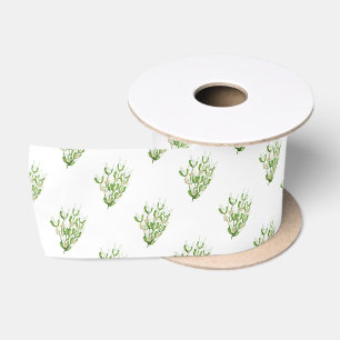 Ruban En Satin Aquarelle Noël Berry Branches Verdure