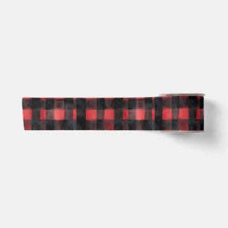 Ruban En Satin Aquarelle noire et rouge