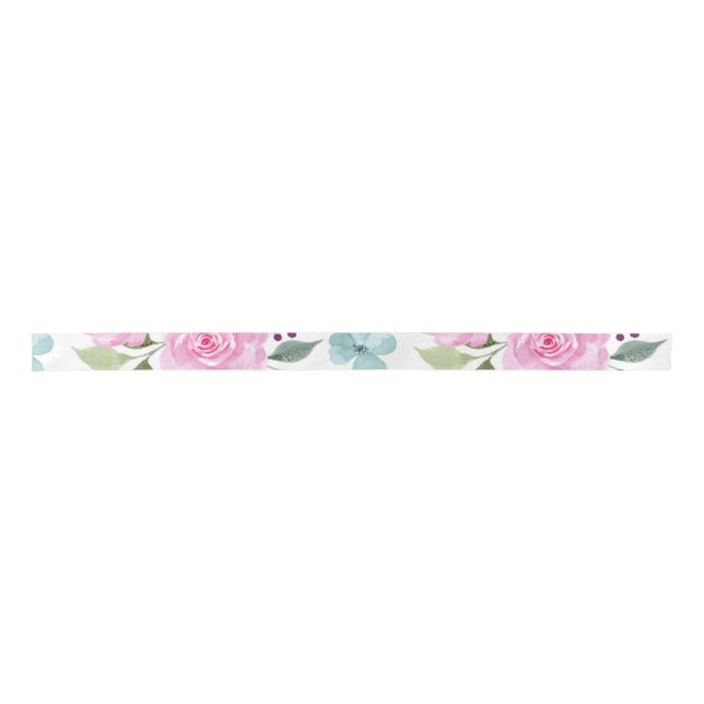 Ruban En Satin Aquarelle rose (Devant)