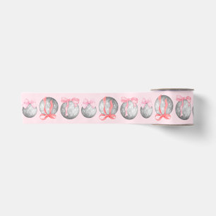 Ruban En Satin Aquarelle rose et rouge sur boules disco