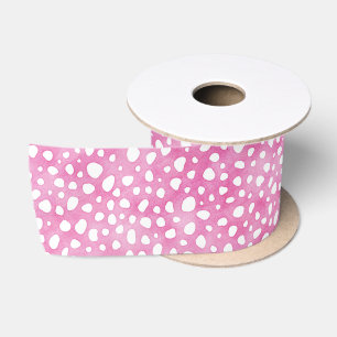 Ruban En Satin Aquarelle rose tendance Cheetah Imprimer