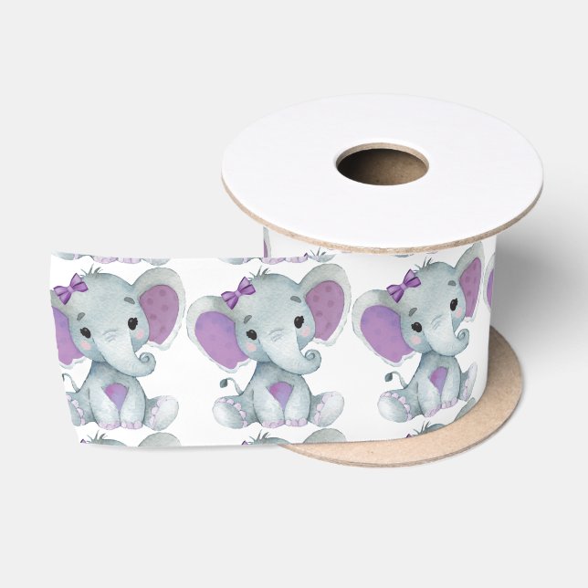 Ruban En Satin Arachide Eléphant Satin Ribbon Spool Bow pourpre (Bobine)