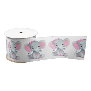 Ruban En Satin Arachide Eléphant Satin Ribbon Spool Bow rose