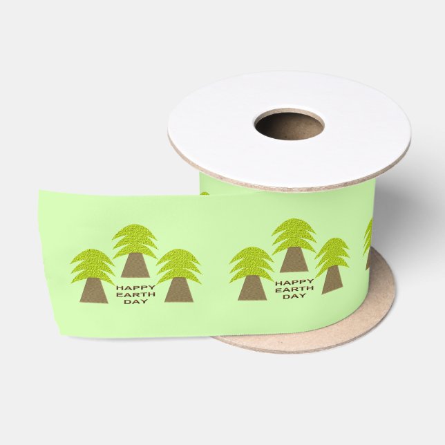 Ruban En Satin Arbres jours des terres (Bobine)