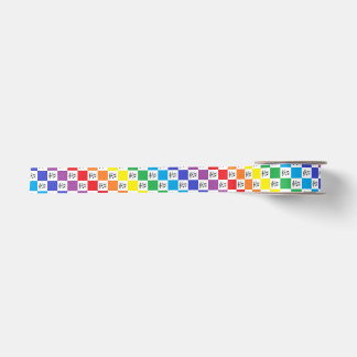 Ruban En Satin Arc-en-ciel Checkered et notes musicales