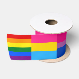 Ruban En Satin Arc en ciel, Pansexuel, Transexuel et Bisexuel