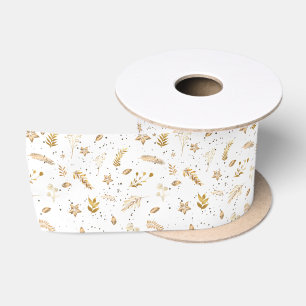Ruban En Satin Arche d'or moderne de Noël Blanc