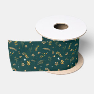 Ruban En Satin Arche d'or moderne de Noël Vert