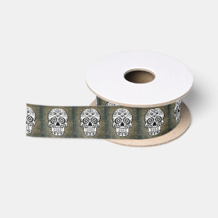 Ruban En Satin Ardoise à sucre noir et blanc