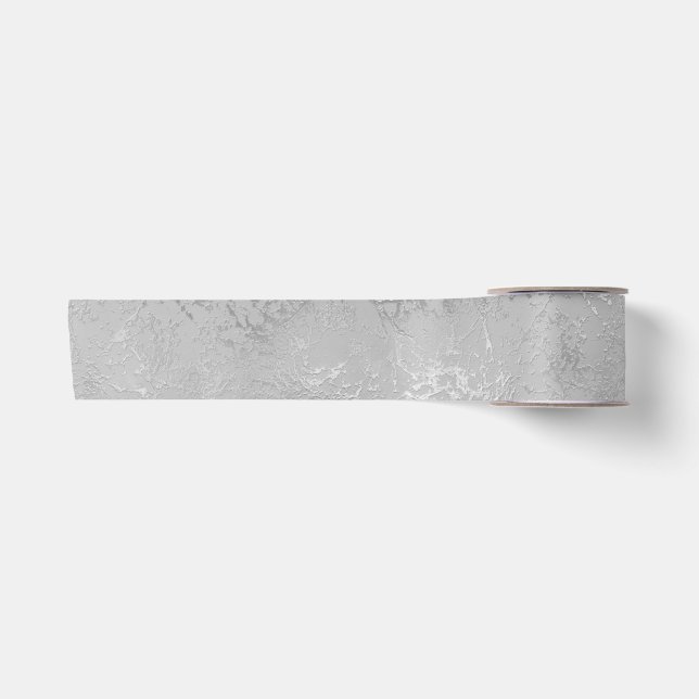 Ruban En Satin Argent texture métallique rustique brillant élégan (Devant)