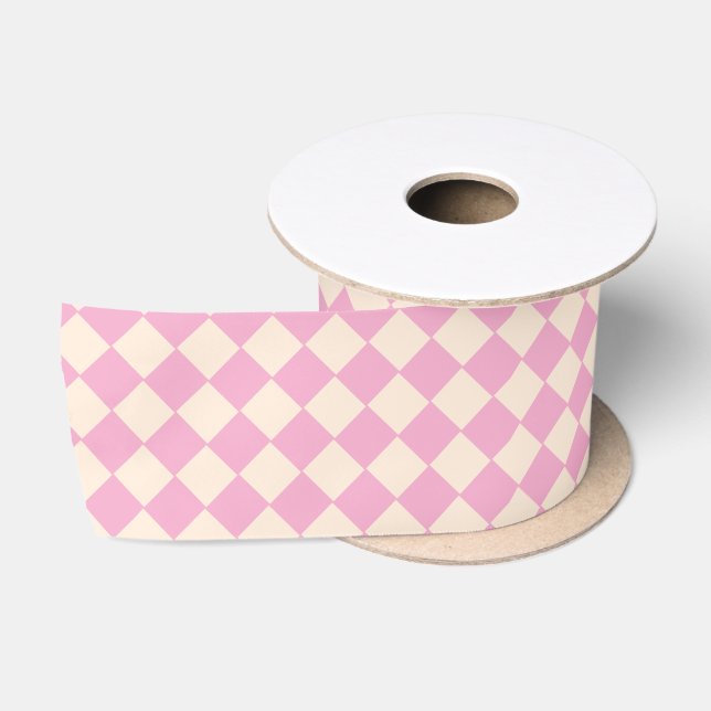Ruban En Satin Arlequin moderne Diamond Rose (Bobine)