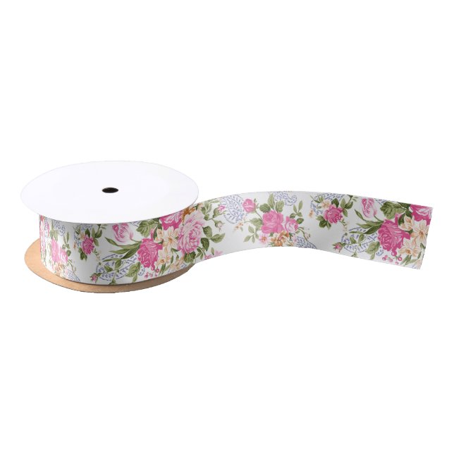 Ruban En Satin Arrangement rose (Bobine)