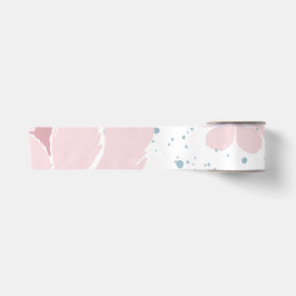 Ruban En Satin Arrière - plan blanc aux fleurs roses pastel