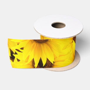 Ruban En Satin Arrière - plan de tournesols