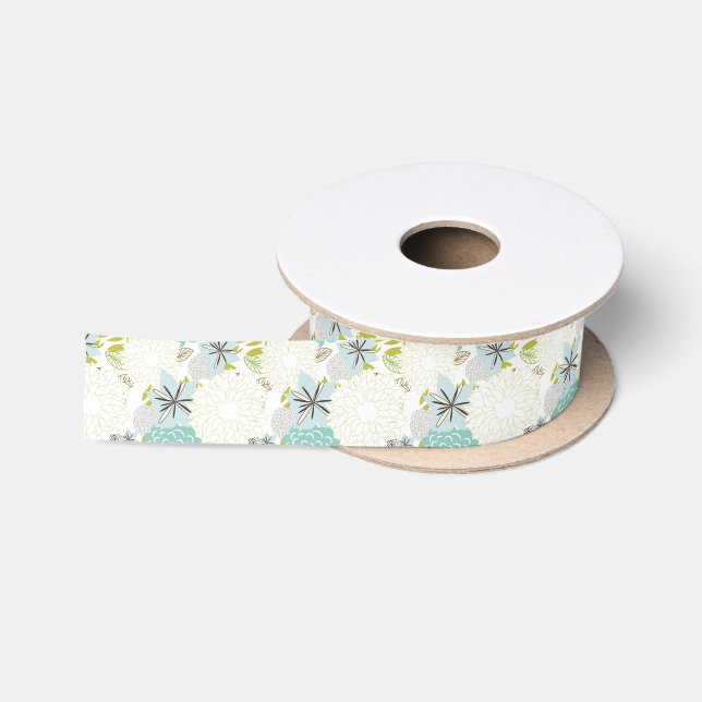 Ruban En Satin Arrière - plan floral (Bobine)