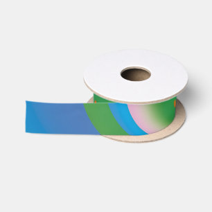 Ruban En Satin Art abstrait papillon bleu