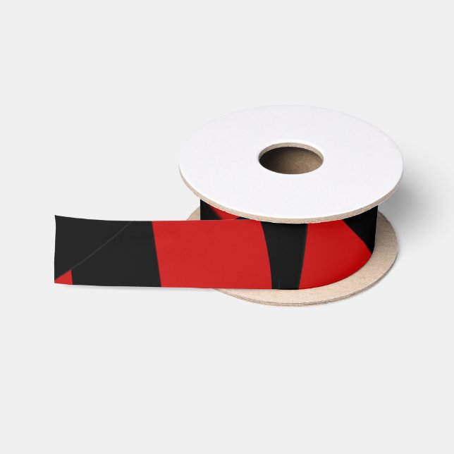 Ruban En Satin Art contemporain Rouge / Noir (Bobine)