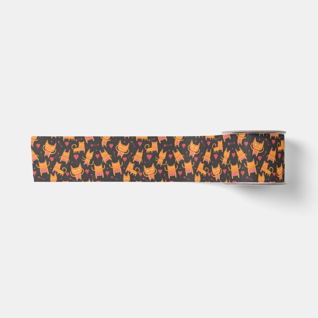 Ruban En Satin Art du chat | Cute Chat Motif Enfant (Devant)