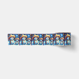 Ruban En Satin Art populaire mexicain Snowmen Snowman Snow People
