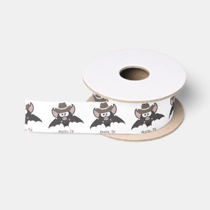 Ruban En Satin Austin Texas Cute Cartoon Cowboy Bat