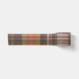 Ruban En Satin Automne Brown et Orange Plaid