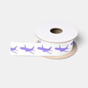 Ruban En Satin Avion - bandes - bleu et blanc