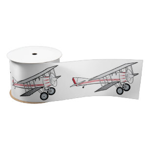 Ruban En Satin Avion : Biplan 3 pouces