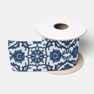 Ruban En Satin Azulejos Floral Carrelage Motif