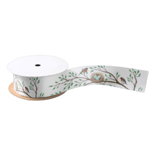 Ruban En Satin Baby shower de printemps des Oiseaux de Robin