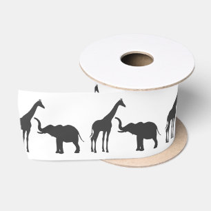 Ruban En Satin Baby Shower élégant girafe éléphant